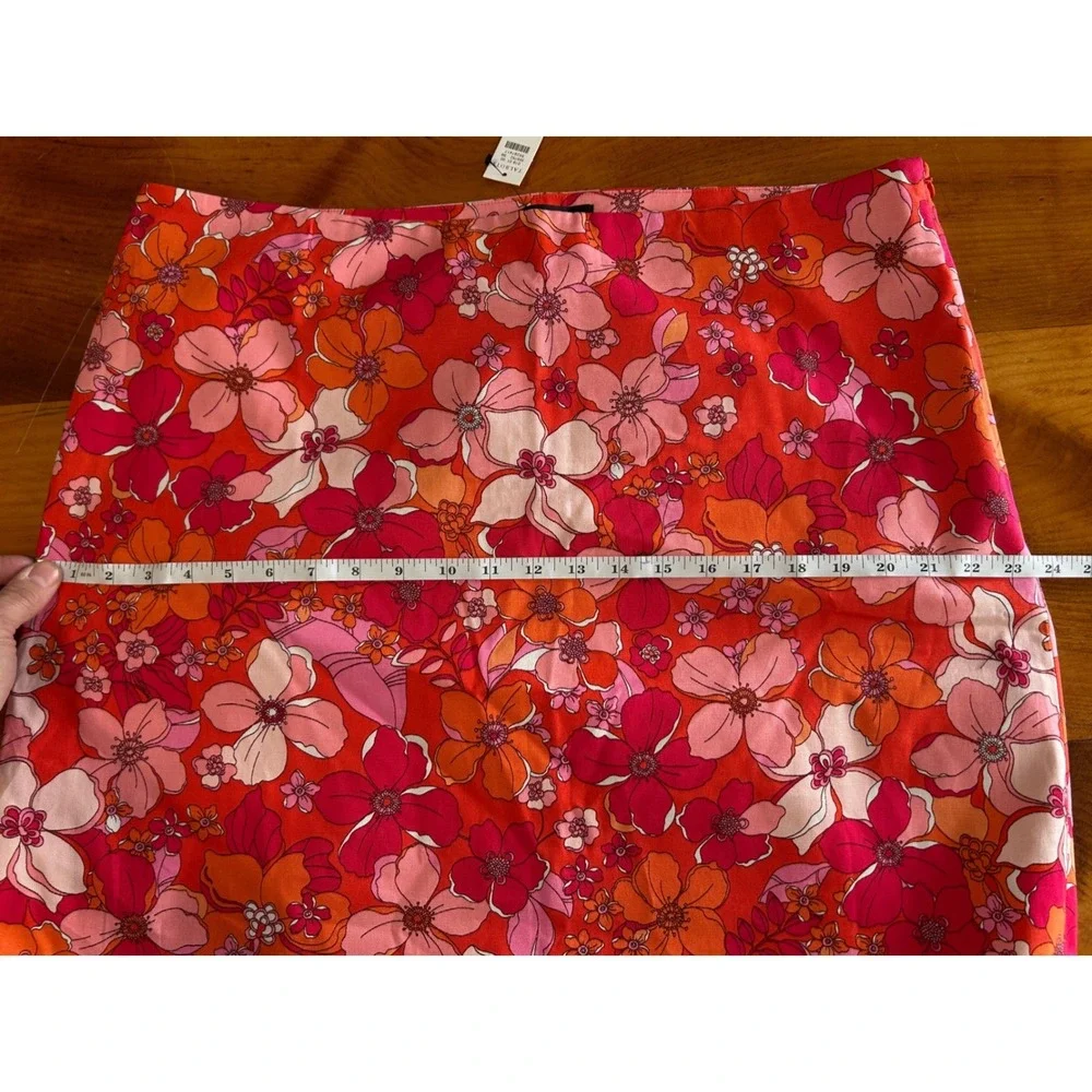 Talbots NWT Floral Pencil Skirt Womens‎ 18 Pink Orange Mod Retro Stretch Mini